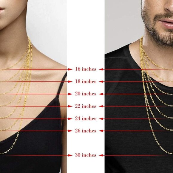 Italian Solid 925 Sterling Silver, 18Kt Gold Plated 2.5mm Paperclip Link Chain N - Picture 6 of 6